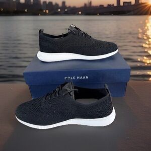 Cole Haan Women’s Size 9B 2 ZEROGRAND Stitchlite Oxford Shoes. Black/White. NIB